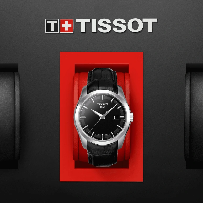 Tissot,Couturier 39mm,39mm,Stainless Steel,Black,Quartz,Date,26280hours,T035,T035.410.16.051.00