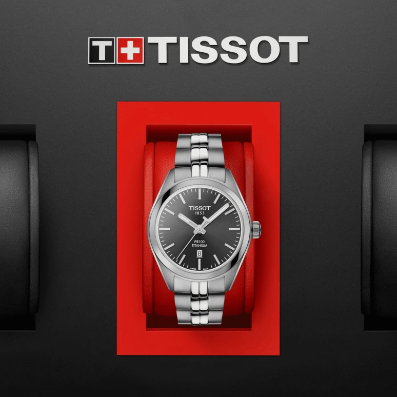 Tissot,PR 100 33mm,33mm,Titanium,Grey,Quartz,Date,26280hours,T101,T101.210.44.061.00