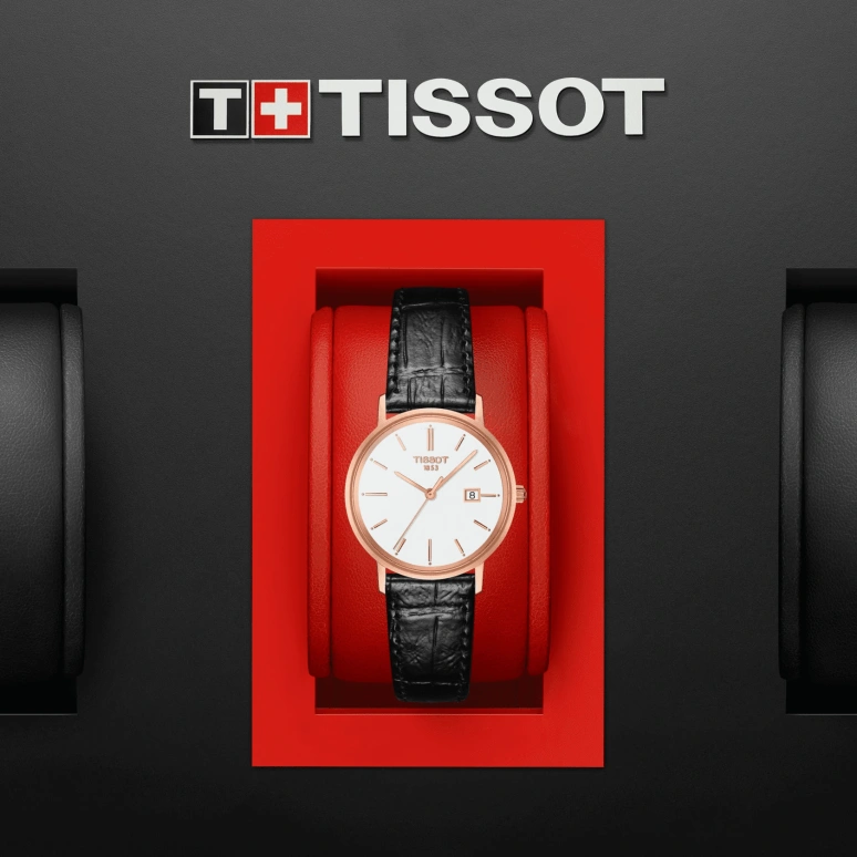 Tissot,T-Gold 29mm,29mm,Rose Gold,White,Quartz,26280hours,Sapphire,Crystal Glass,T922,T922.210.76.011.00