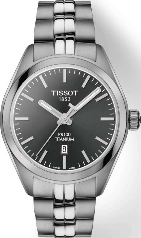 Tissot,PR 100 33mm,33mm,Titanium,Grey,Quartz,Date,26280hours,T101,T101.210.44.061.00