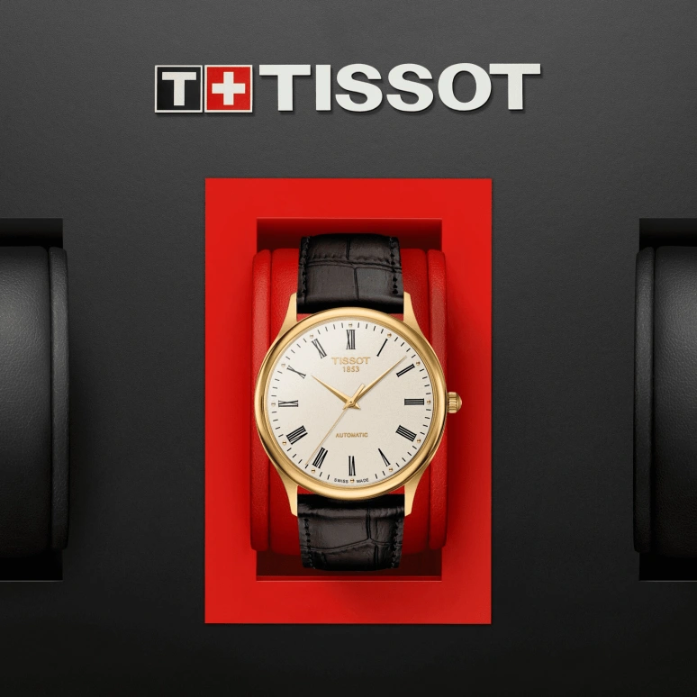 Tissot,T-Gold 39.80mm,39.80mm,Yellow Gold,Beige,Automatic,Date,Power Reserve Indicator,T926,T926.407.16.263.00