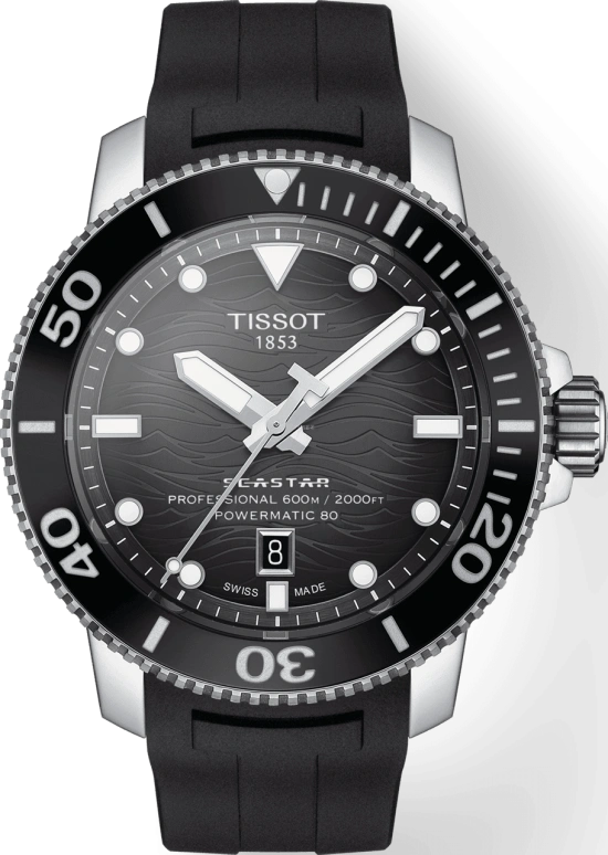 Tissot,Seastar 46mm,46mm,Ceramic,Stainless Steel,Grey,Automatic,Chronograph,Date,Hollow Out,T120,T120.607.17.441.00