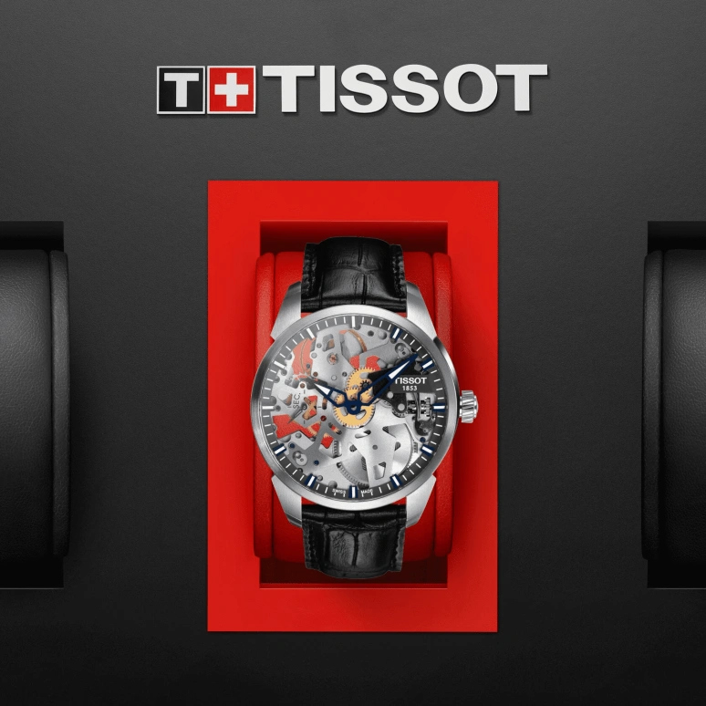 Tissot,T-Classic 43mm,43mm,Stainless Steel,Skeleton,Handwound,Hollow Out,46hours,T070,T070.405.16.411.00