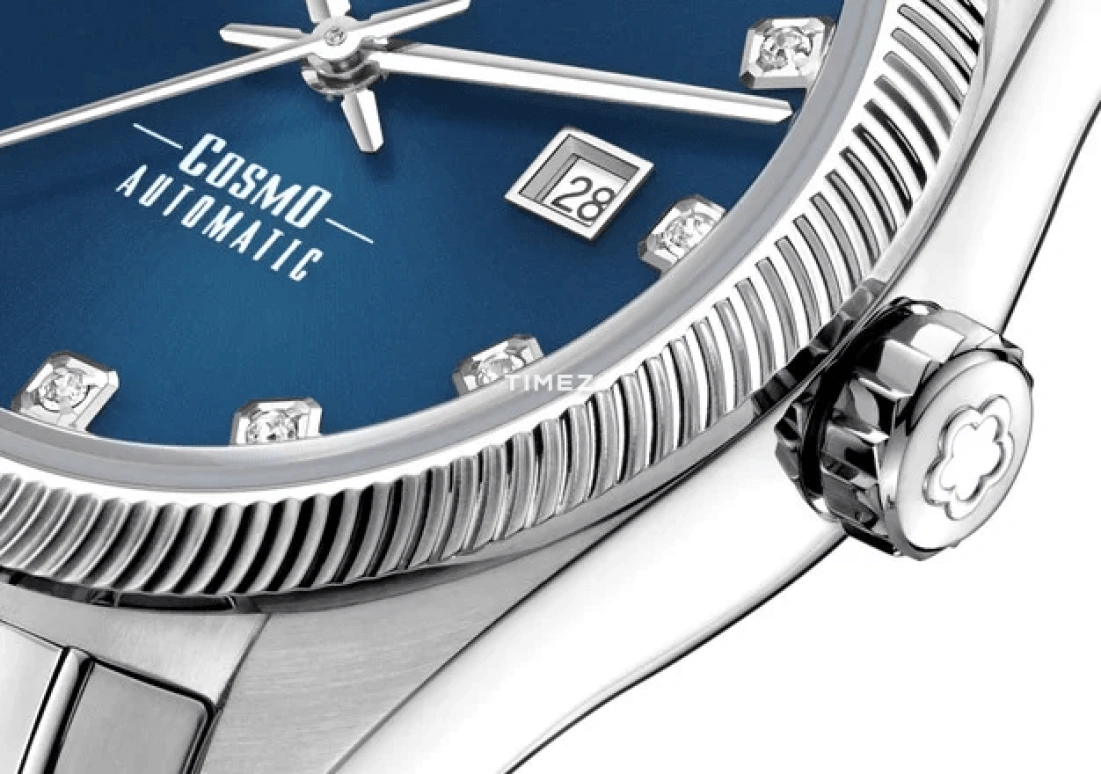 Titoni,COSMO 30mm,30mm,Stainless Steel,Blue,Automatic,Day,Sapphire,Crystal Glass,818 S,818 S-656