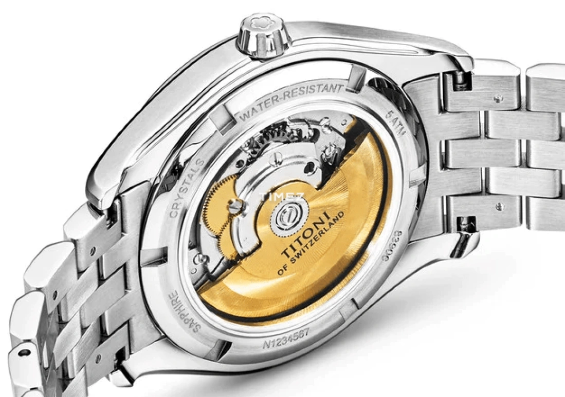 Titoni,AIRMASTER 40.50mm,40.50mm,Stainless Steel,Silver,Automatic,Day,Sapphire,Crystal Glass,83906 S,83906 S-698