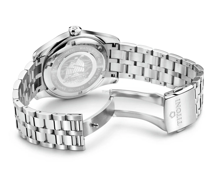 Titoni,AIRMASTER 40mm,40mm,Stainless Steel,White,Silver,Automatic,Day,Sapphire,Crystal Glass,83908 S,83908 S-619