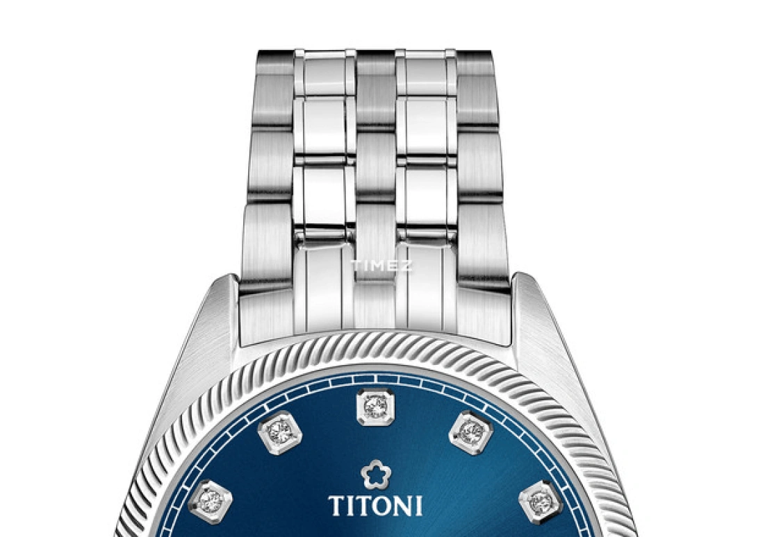 Titoni,COSMO 30mm,30mm,Stainless Steel,Blue,Automatic,Day,Sapphire,Crystal Glass,818 S,818 S-656