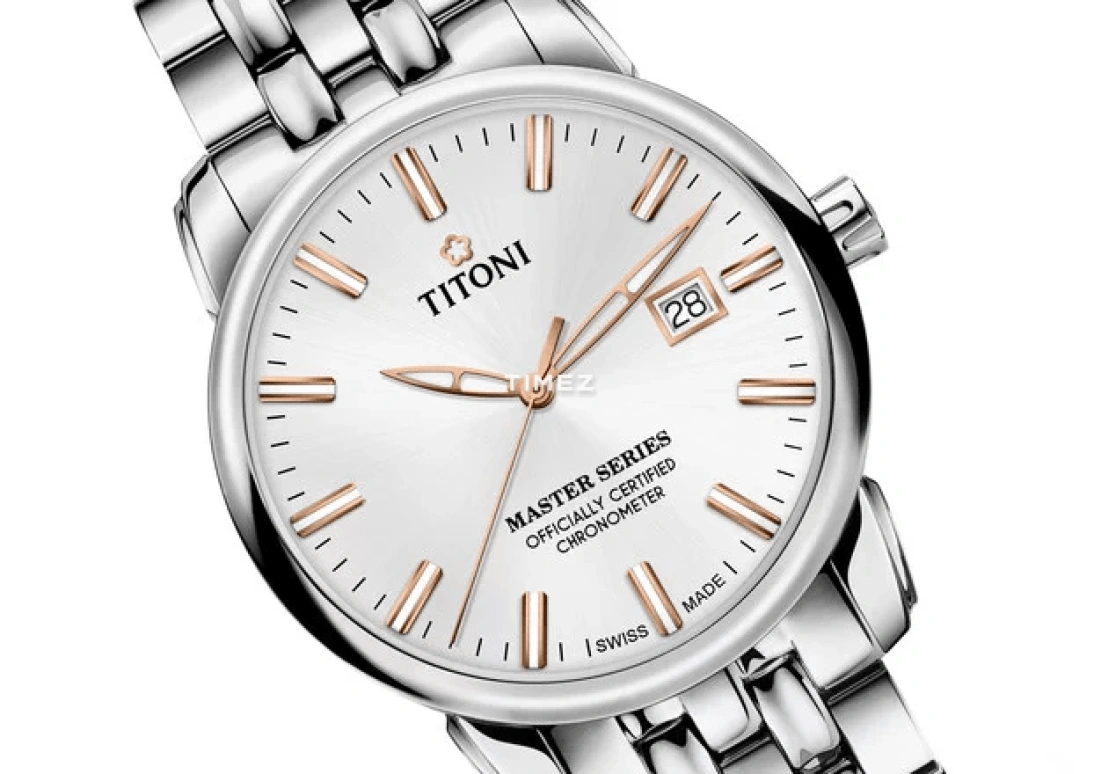 Titoni,MASTER 41mm,41mm,Stainless Steel,Silver,Automatic,Day,Sapphire,Glass,83188 S,83188 S-575R