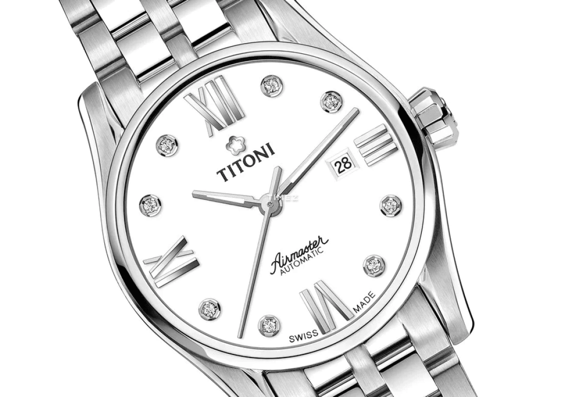Titoni,AIRMASTER 29mm,29mm,Stainless Steel,Silver,Automatic,Day,Sapphire,Crystal Glass,23908 S,23908 S-616