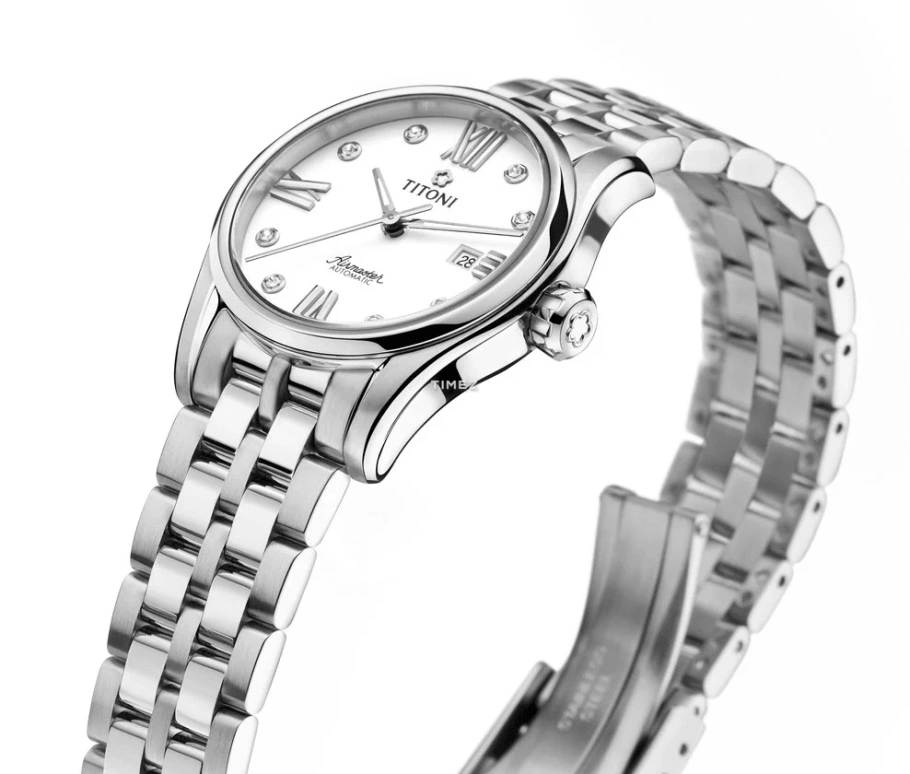 Titoni,AIRMASTER 29mm,29mm,Stainless Steel,Silver,Automatic,Day,Sapphire,Crystal Glass,23908 S,23908 S-616