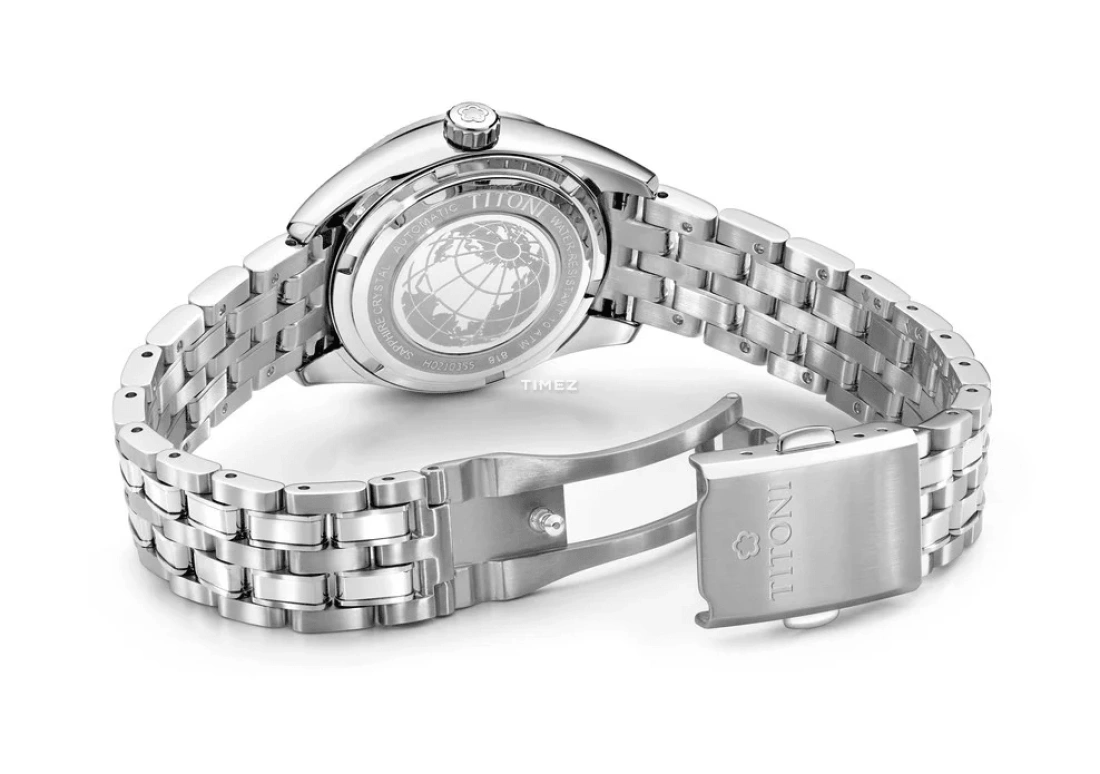 Titoni,COSMO 30mm,30mm,Stainless Steel,Blue,Automatic,Day,Sapphire,Crystal Glass,818 S,818 S-656