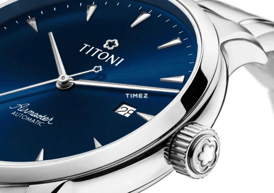 Titoni,AIRMASTER 40mm,40mm,Stainless Steel,Blue,Automatic,Day,Sapphire,Crystal Glass,83733 S,83733 S-612