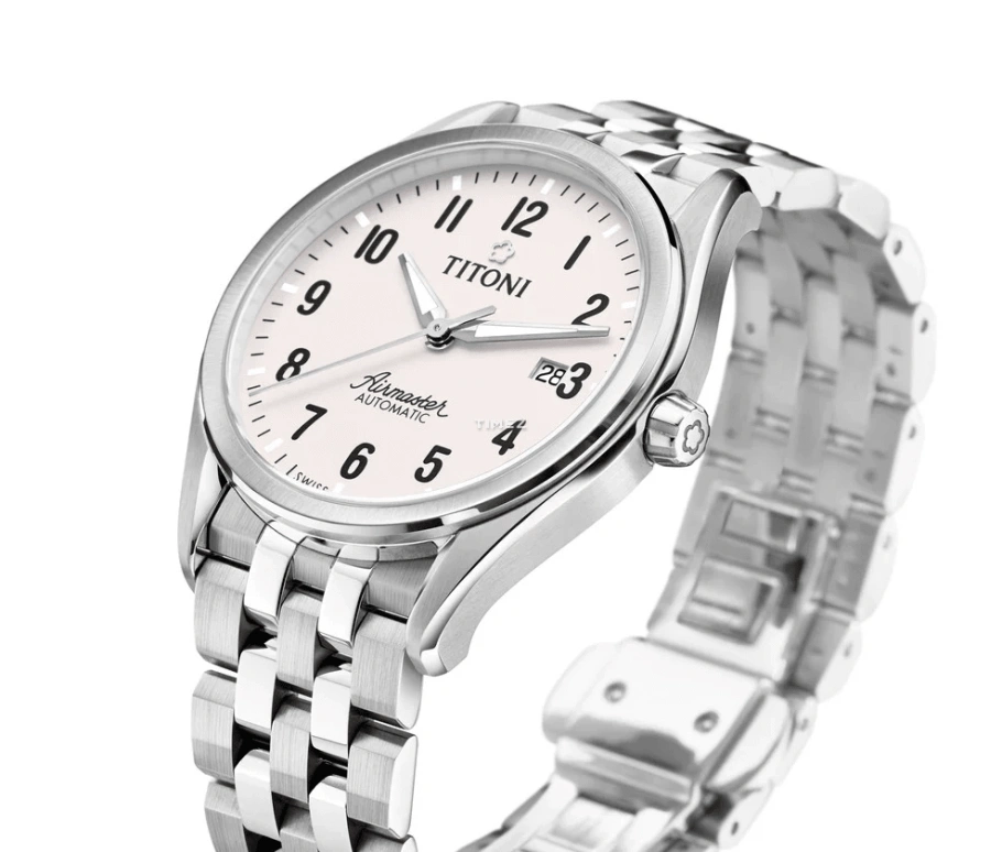 Titoni,AIRMASTER 40.50mm,40.50mm,Stainless Steel,Silver,Automatic,Day,Sapphire,Crystal Glass,83906 S,83906 S-698