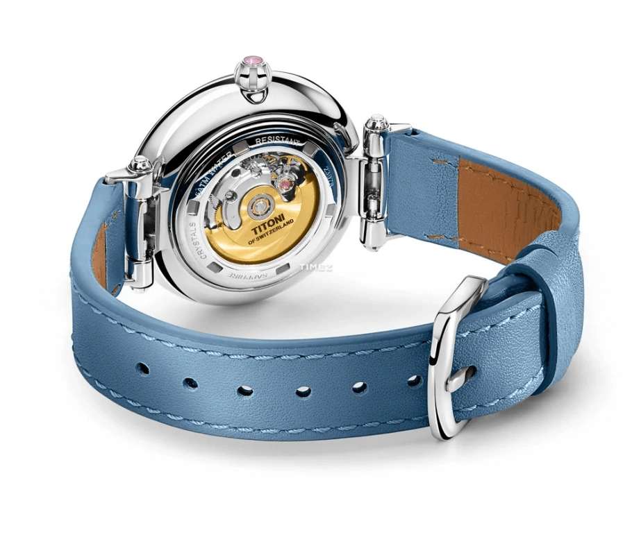 Titoni,MISS LOVELY 33.50mm,33.50mm,Stainless Steel,White,Automatic,Sapphire,Crystal Glass,Round,23978 S,23978 S-STS-622