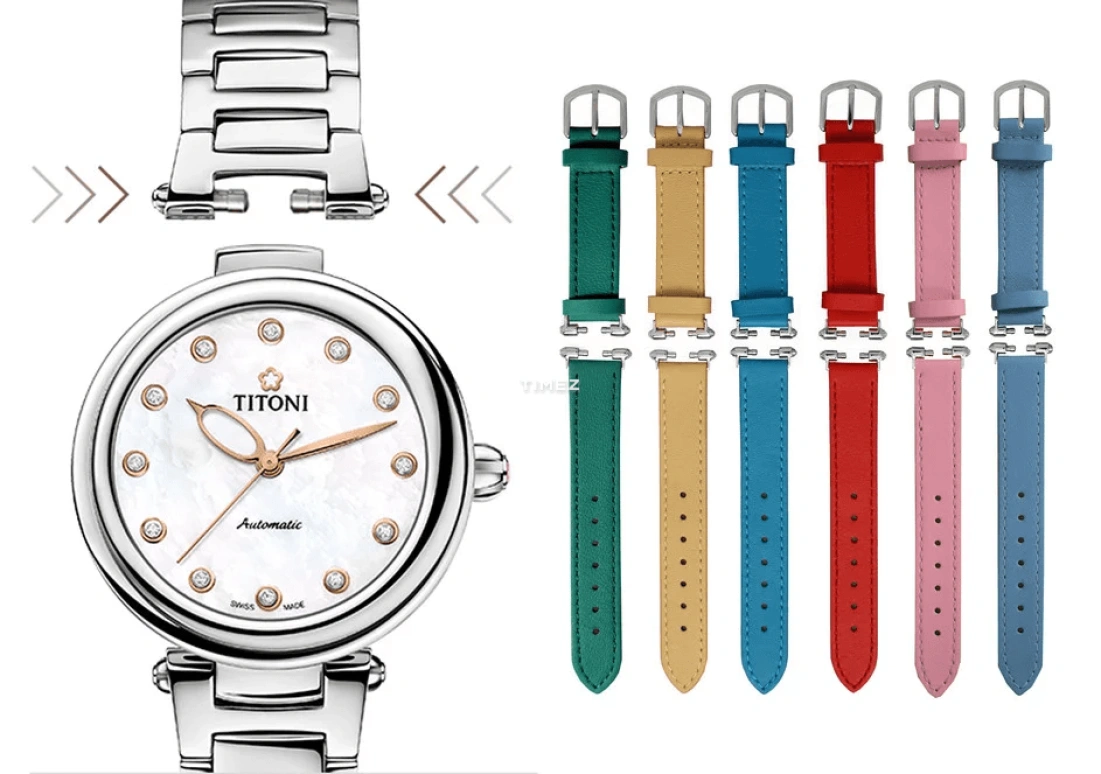Titoni,MISS LOVELY 33.50mm,33.50mm,Stainless Steel,White,Automatic,Sapphire,Crystal Glass,Round,23978 S,23978 S-STS-622
