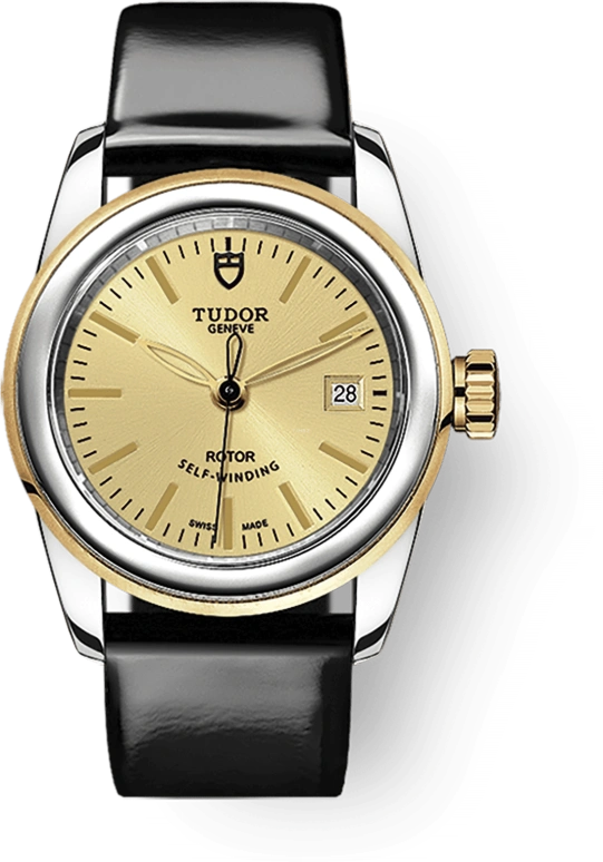 Tudor,Glamour 26mm,26mm,Yellow Gold,Stainless Steel,Champagne,Automatic,Date,38hours,51003,51003-0020