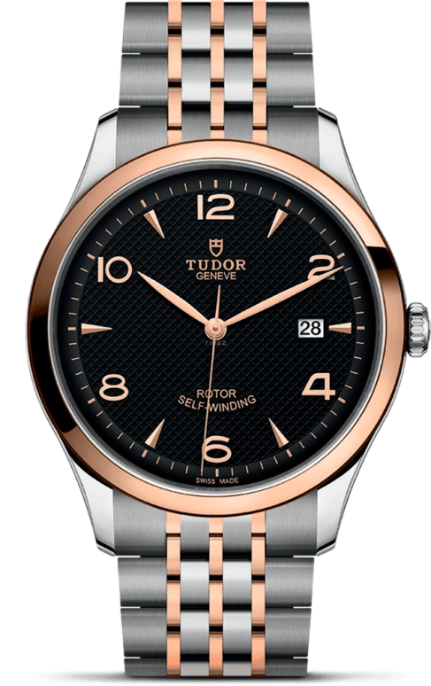 Tudor,1926 41mm,41mm,Rose Gold,Stainless Steel,Black,Automatic,Day,38hours,91651,91651-0003