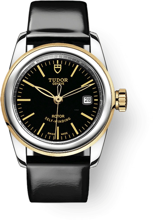 Tudor,Glamour 26mm,26mm,Yellow Gold,Stainless Steel,Black,Automatic,Date,38hours,51003,51003-0024