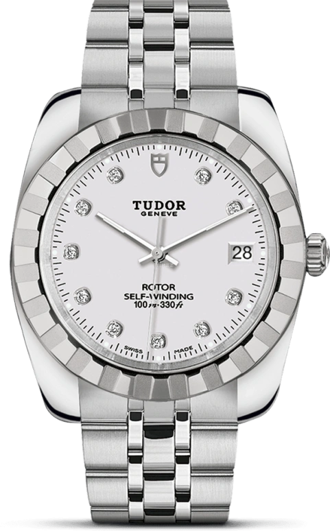 Tudor,Classic 38mm,38mm,Stainless Steel,White,Automatic,Day,42hours,21010,21010-0015