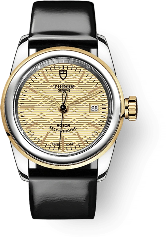 Tudor,Glamour 26mm,26mm,Yellow Gold,Stainless Steel,Champagne,Automatic,Date,38hours,51003,51003-0022