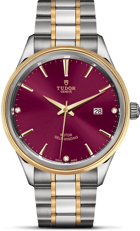 Tudor,Style 41mm,41mm,Yellow Gold,Stainless Steel,Purple,Automatic,Date,38hours,12703,12703-0015