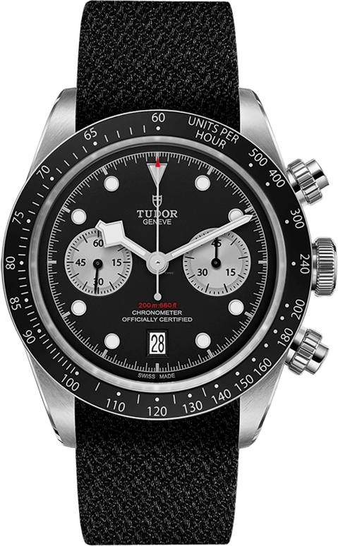 Tudor,Black Bay 41mm,41mm,Stainless Steel,Black,Automatic,Chronograph,Date,Column Wheel,79360N,79360N-0007