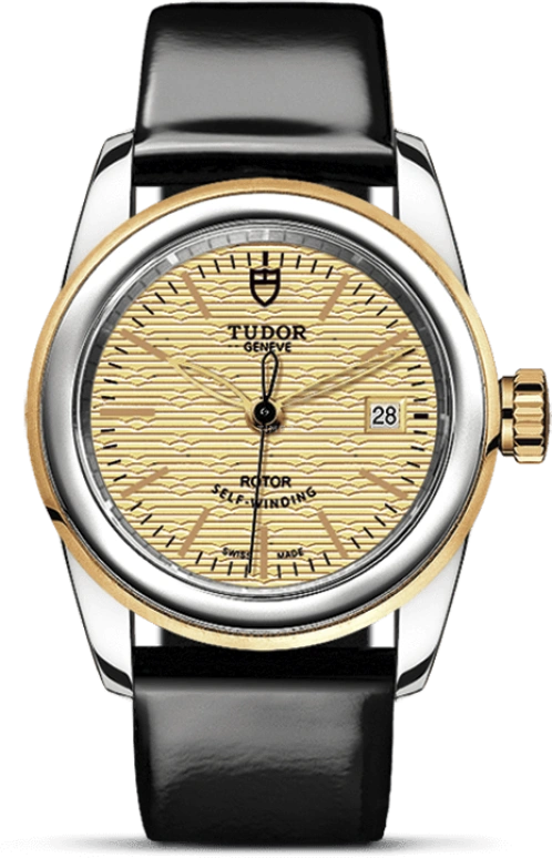 Tudor,Glamour 26mm,26mm,Yellow Gold,Stainless Steel,Champagne,Automatic,Date,38hours,51003,51003-0022