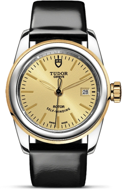 Tudor,Glamour 26mm,26mm,Yellow Gold,Stainless Steel,Champagne,Automatic,Date,38hours,51003,51003-0020