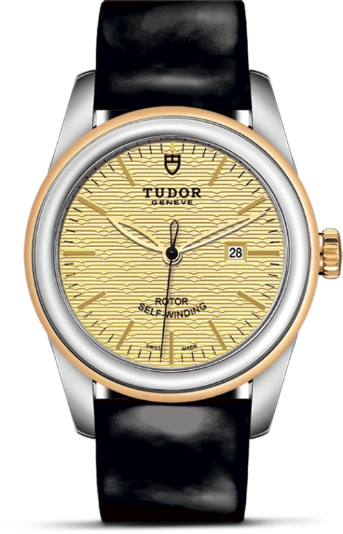 Tudor,Glamour 31mm,31mm,Yellow Gold,Stainless Steel,Champagne,Automatic,Day,38hours,53003,53003-0027