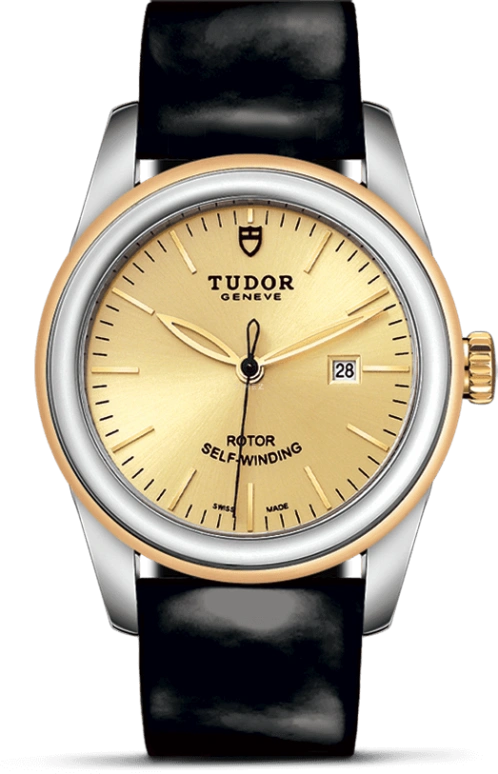 Tudor,Glamour 31mm,31mm,Yellow Gold,Stainless Steel,Champagne,Automatic,Date,38hours,53003,53003-0047