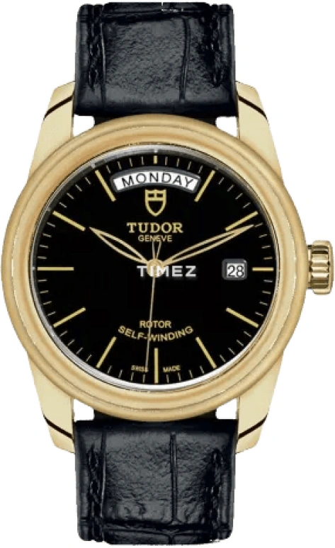 Tudor,Glamour 39mm,39mm,Yellow Gold,Black,Automatic,Date,Day,56008,56008-0020
