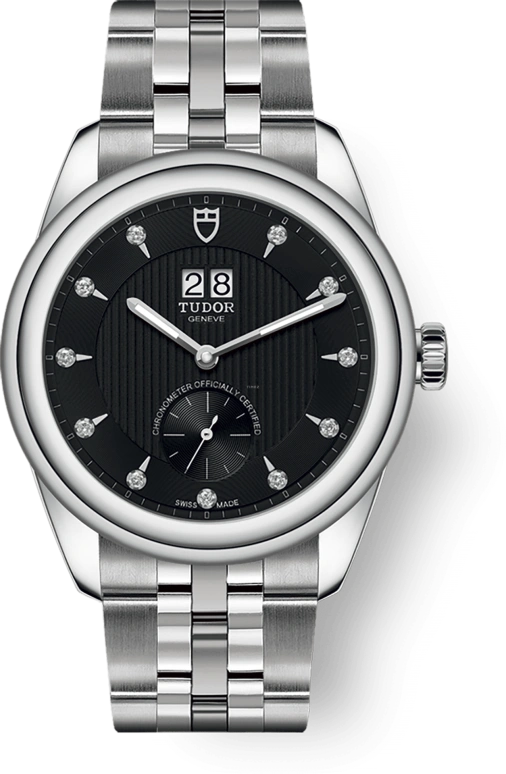 Tudor,Glamour 42mm,42mm,Stainless Steel,Black,Automatic,Big Date,70hours,57100,57100-0004