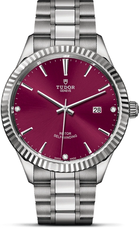 Tudor,Style 41mm,41mm,Stainless Steel,Purple,Automatic,Date,38hours,12710,12710-0019