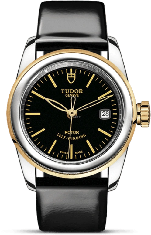 Tudor,Glamour 26mm,26mm,Yellow Gold,Stainless Steel,Black,Automatic,Date,38hours,51003,51003-0024