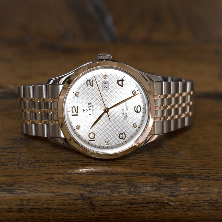 Tudor,1926 41mm,41mm,Rose Gold,Stainless Steel,Silver,Automatic,Date,38hours,91651,91651-0002