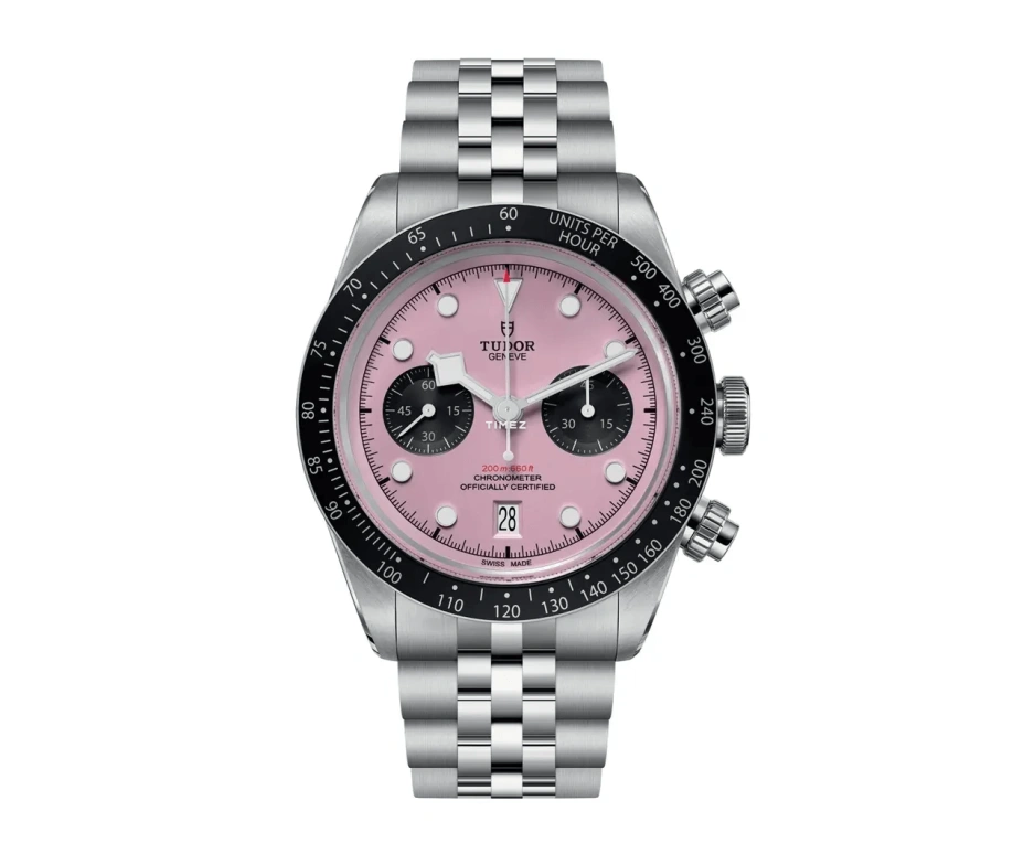 Tudor,Black Bay Chronograph 41mm,41mm,Stainless Steel,Pink,Automatic,Chronograph,Day,David Beckham,79360N,79360N-0019