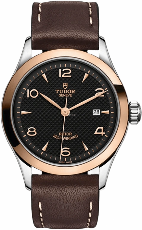 Tudor,1926 28mm,28mm,Rose Gold,Stainless Steel,Black,Automatic,Day,38hours,91351,91351-0007