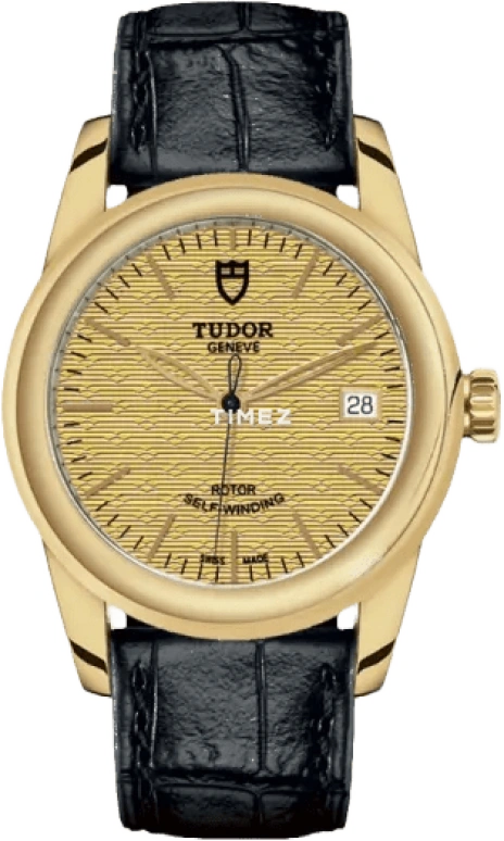 Tudor,Glamour 36mm,36mm,Yellow Gold,Champagne,Automatic,Day,38hours,55008,55008-0009