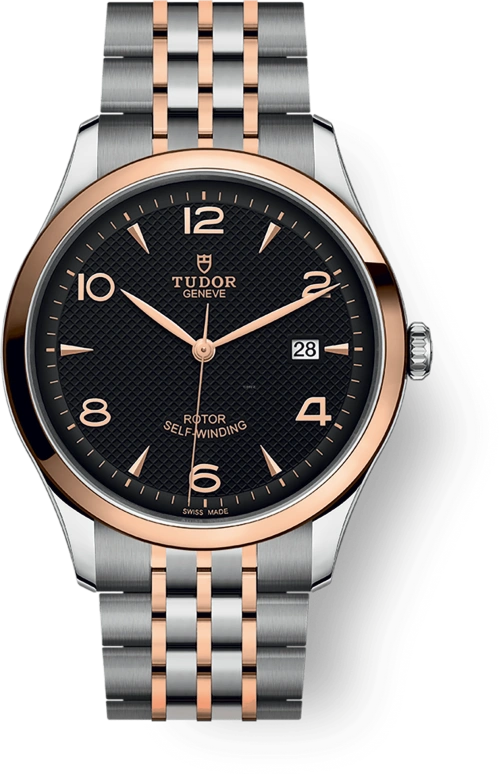 Tudor,1926 41mm,41mm,Rose Gold,Stainless Steel,Black,Automatic,Day,38hours,91651,91651-0003