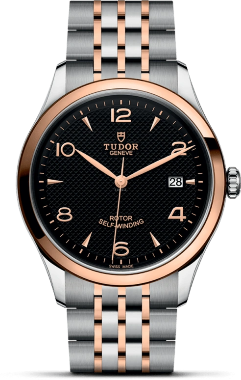 Tudor,1926 39mm,39mm,Rose Gold,Stainless Steel,Black,Automatic,Day,38hours,91551,91551-0003