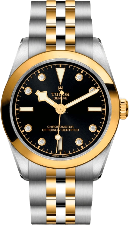 Tudor,Black Bay 31-36-39-41 31mm,31mm,Yellow Gold,Stainless Steel,Black,Automatic,50hours,In-house Caliber,79603,79603-0006