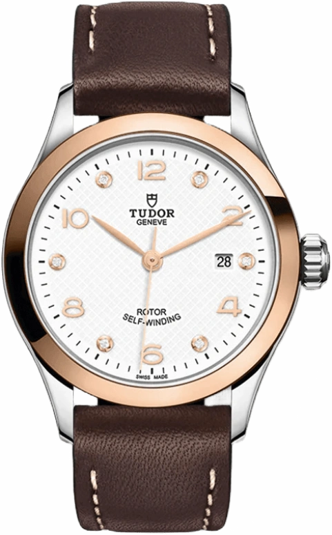 Tudor,1926 28mm,28mm,Rose Gold,Stainless Steel,White,Automatic,Day,38hours,91351,91351-0012