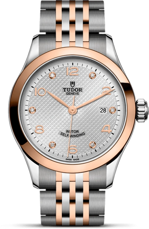 Tudor,1926 28mm,28mm,Rose Gold,Stainless Steel,Silver,Automatic,Day,38hours,91351,91351-0002