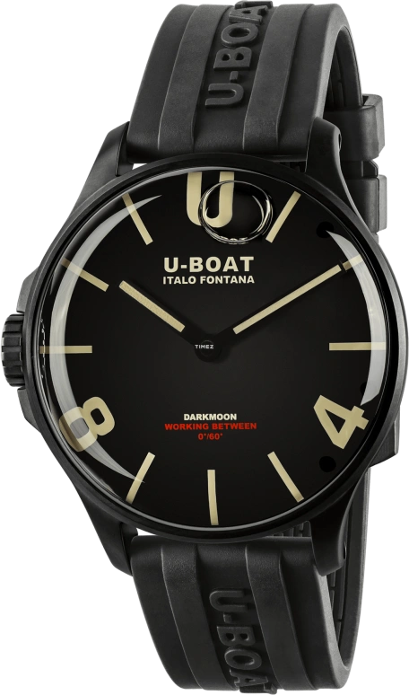 U-Boat,暗月 44.80毫米,44.80毫米,不锈钢,黑色,米黄色,石英,蓝宝石,圆形,8464,8464/D