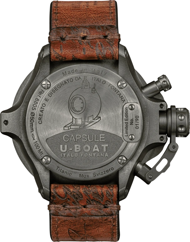 U-Boat,Capsule 50mm,50mm,Titanium,Black,Beige,Automatic,Day,41hours,8805