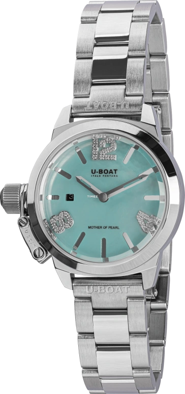 U-Boat,Classico 30mm,30mm,Stainless Steel,Ocean Blue,Quartz,Day,Sapphire,8900