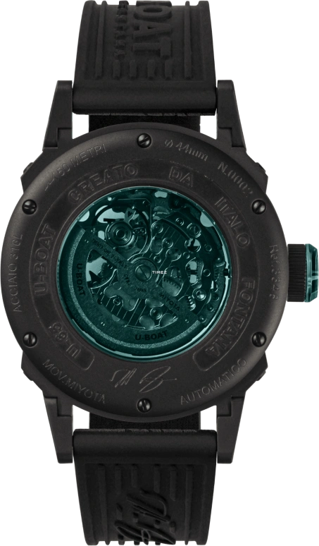 U-Boat,U-65 44毫米,44毫米,精钢,黑色,蓝色,自动上弦,42小时,矿物水晶,3348