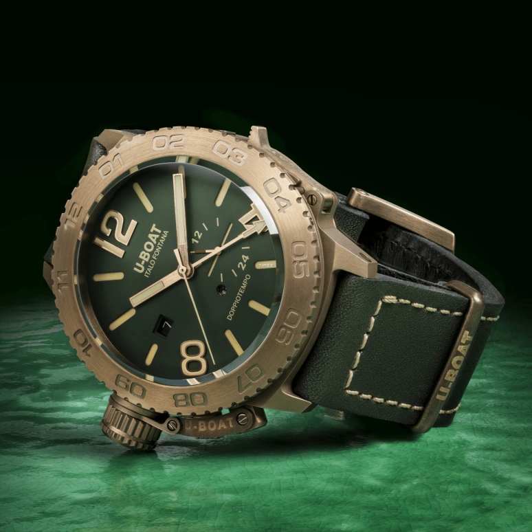 U-Boat,Dual Time 46mm,46mm,Bronze,Green,Automatic,Day,Dule Time,9088