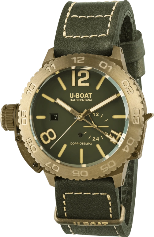 U-Boat,Dual Time 46mm,46mm,Bronze,Green,Automatic,Day,Dule Time,9088