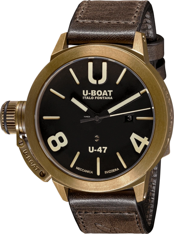 U-Boat,经典 47毫米,47毫米,青铜,黑色,自动上弦,日历,蓝宝石,7797